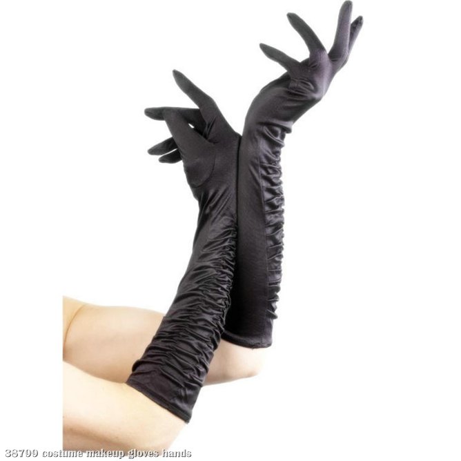 Temptress Long Black Gloves Adult - Click Image to Close