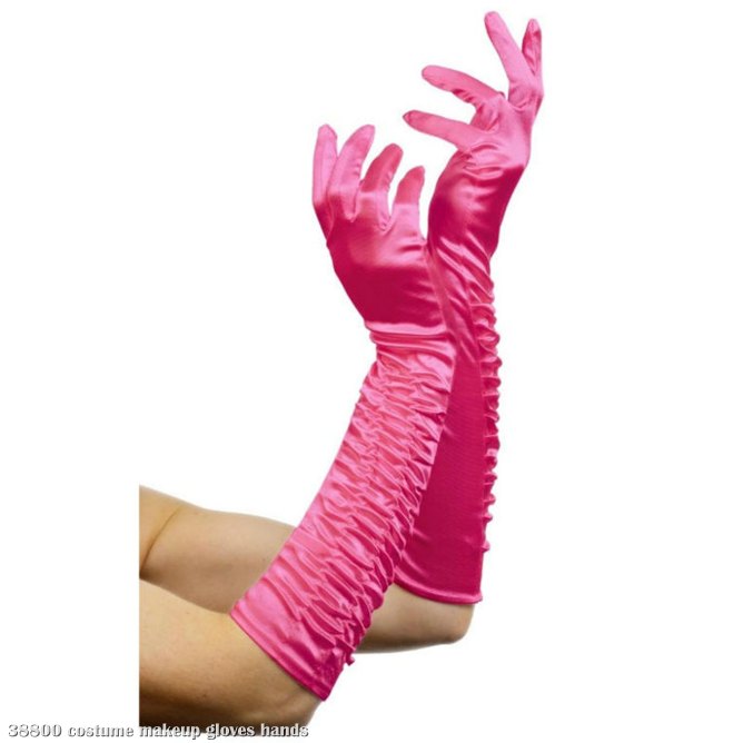 Temptress Long Fuchsia Gloves Adult - Click Image to Close