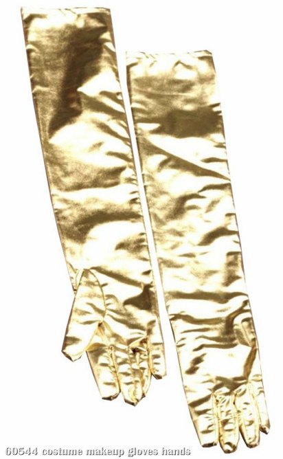 Gold Lame Adult Gloves - Click Image to Close