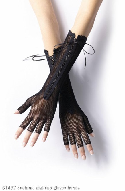 Fishnet Long Fingerless Adult Gloves