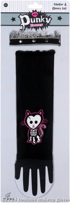 Punky Bones Kitty Choker and Glovelet - Click Image to Close