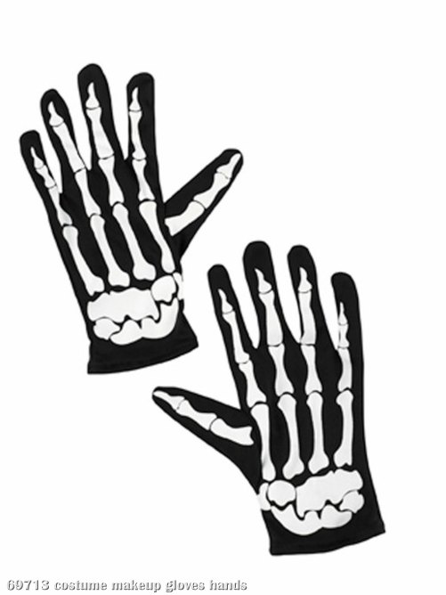 Skeleton Print Gloves Child