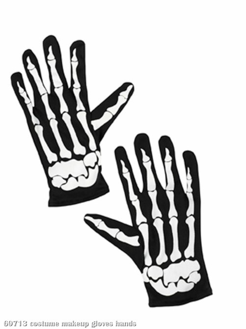 Skeleton Print Gloves Child - Click Image to Close