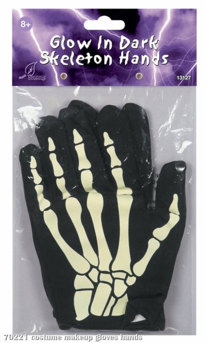 Glow In The Dark Skeleton Hands Child - Click Image to Close