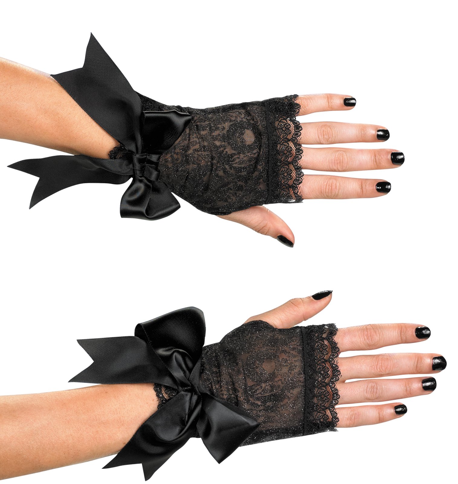 Skull Fingerless Gloves (Adult) - Click Image to Close