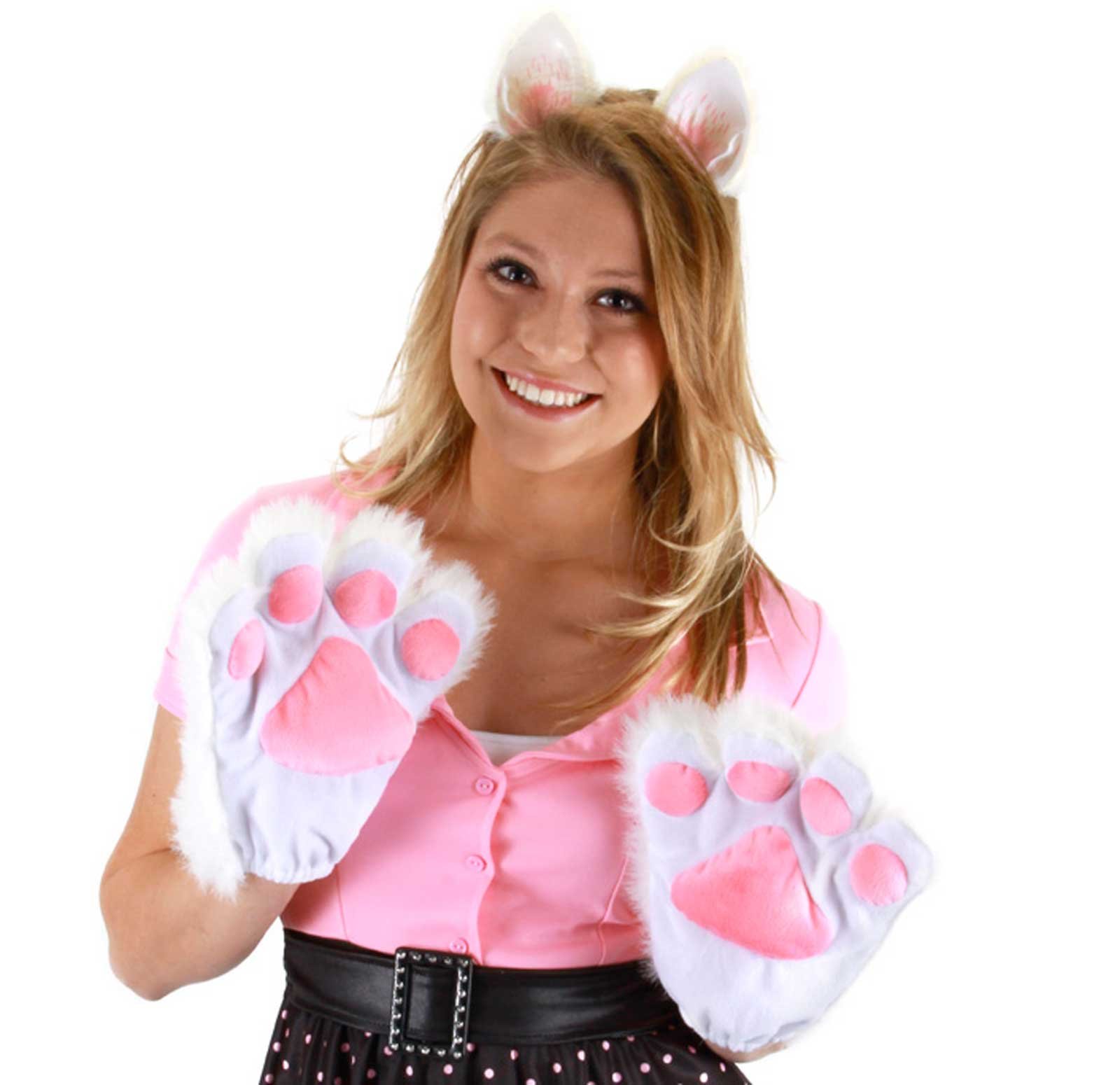 Kitty Paws (White) Adult Gloves