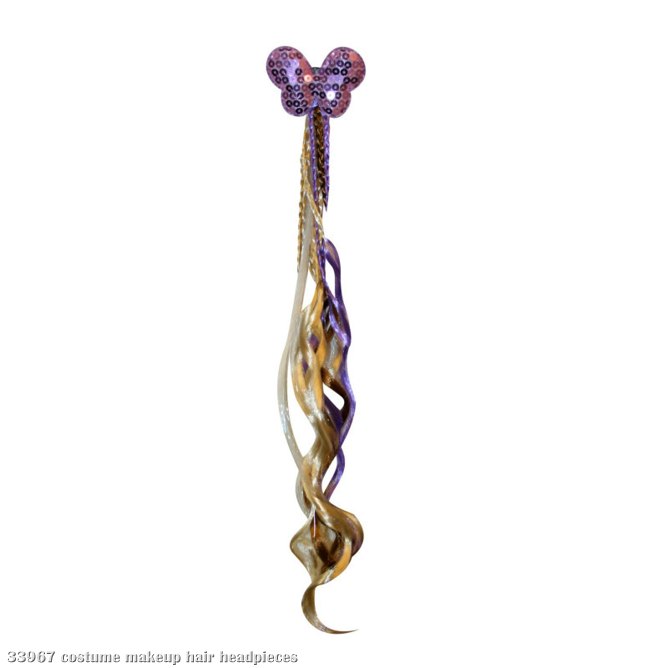 Hannah Montana Light-Up Hair Extension - Curly Hair with Butterf