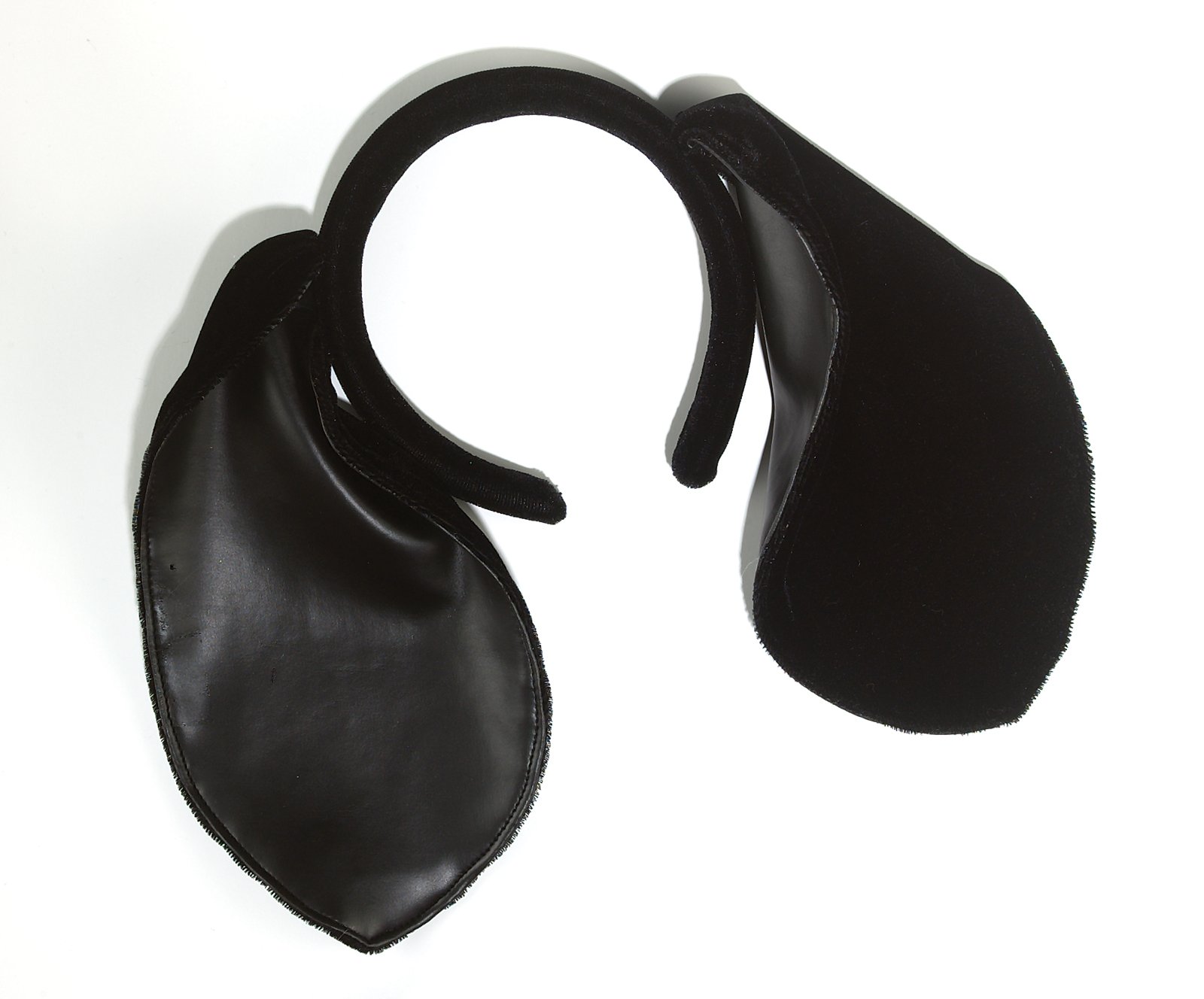 Long Black Puppy Ears Headband - Click Image to Close