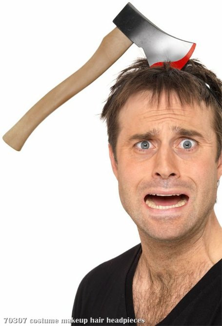 Hatchet Through Head Adult Headband - Click Image to Close