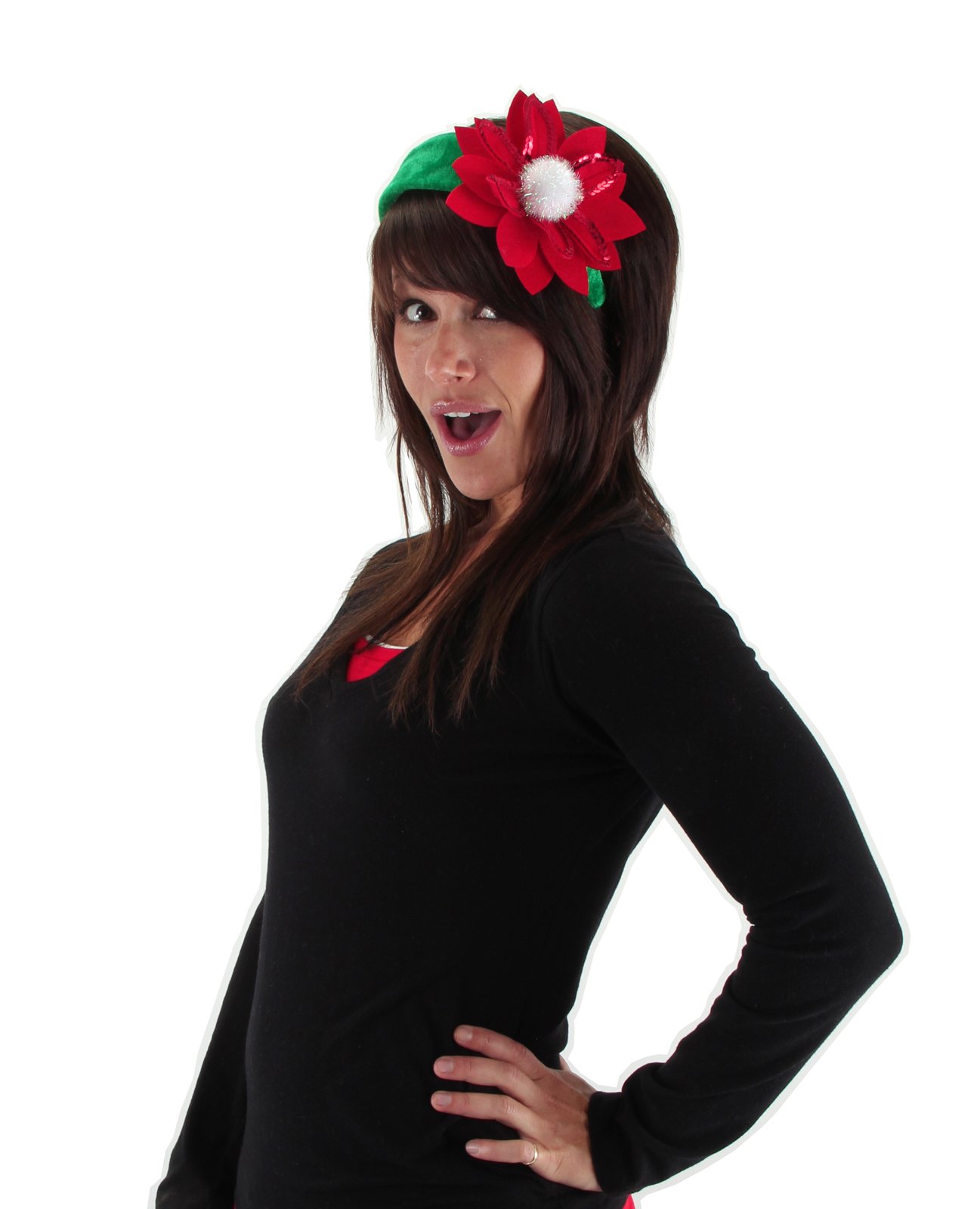 Poinsettia Headband - Click Image to Close