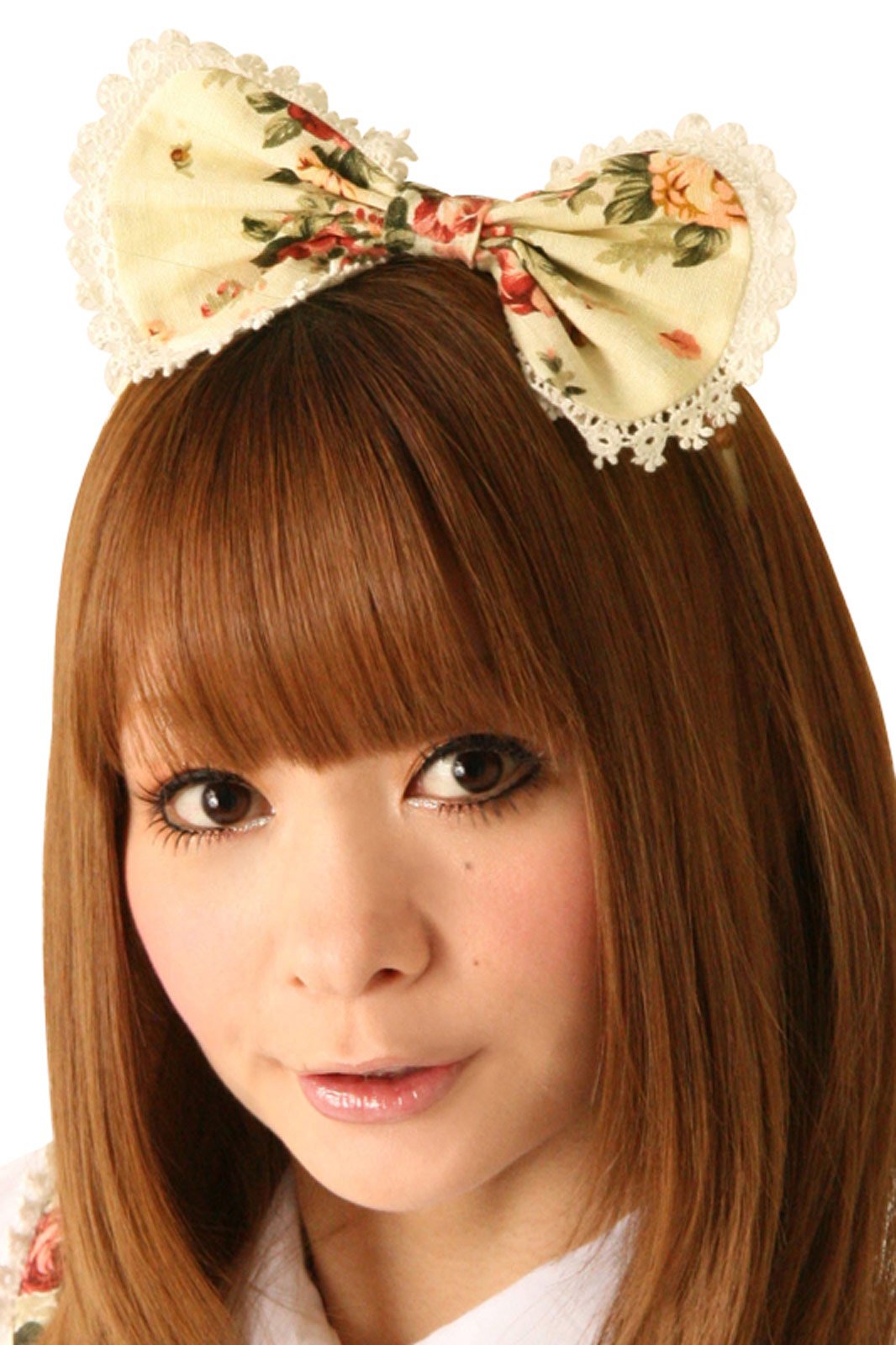 Cream Doll White Broom Hair Bow Headpiece - Click Image to Close