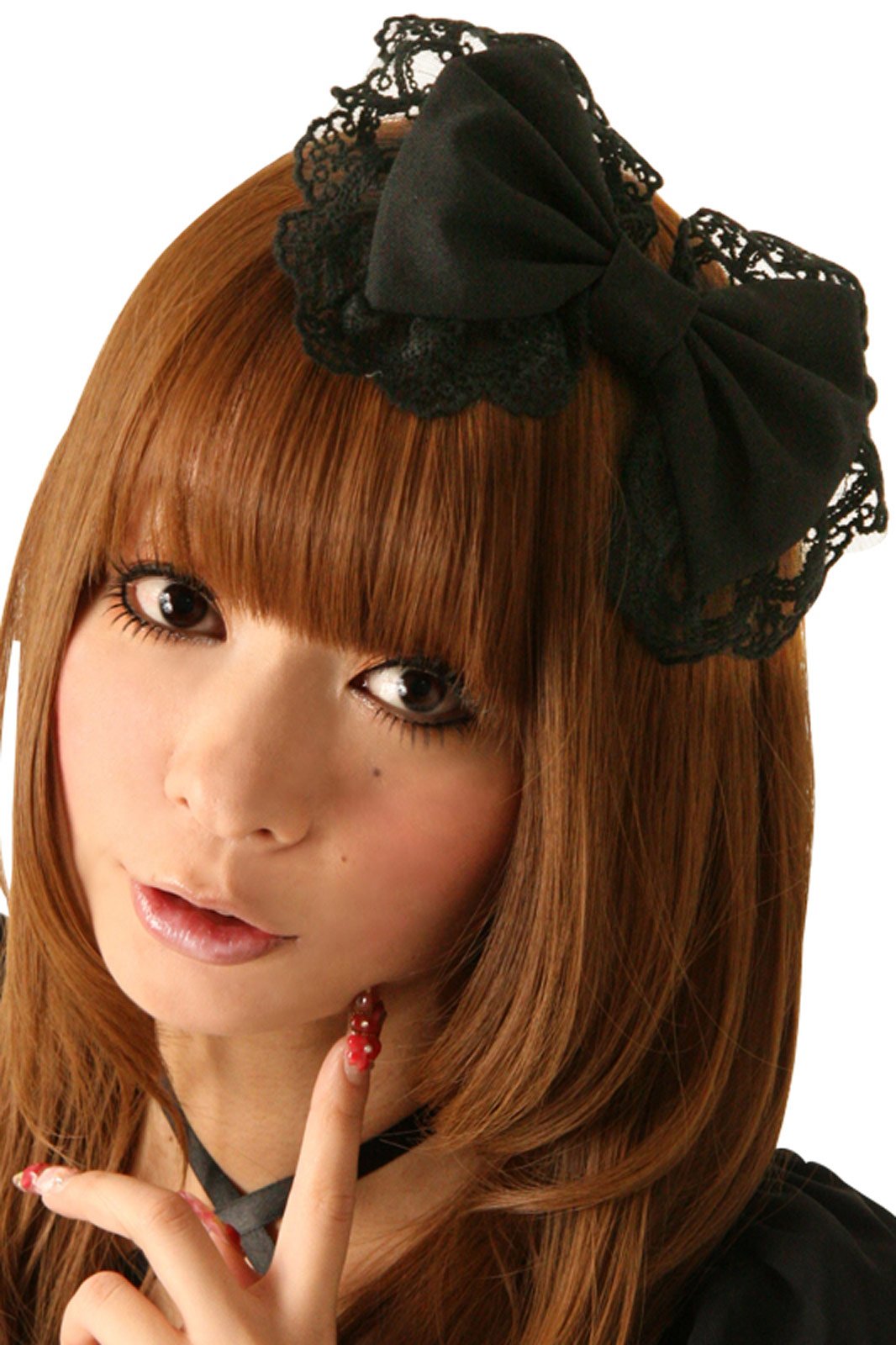 Cream Doll Black Cocoa Hair Ribbon