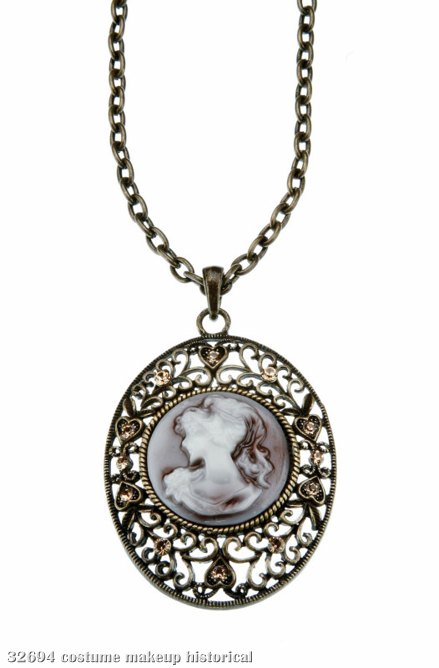 2.5" Oval Victorian Cameo Pendant