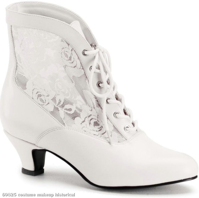 Victorian Adult Boots Ivory - Click Image to Close