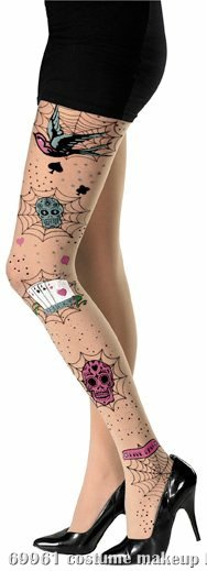 Rockabilly Full Adult Pantyhose - Click Image to Close