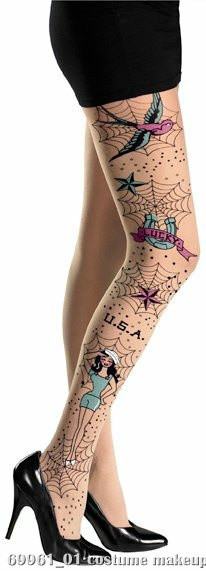 Rockabilly Full Adult Pantyhose - Click Image to Close