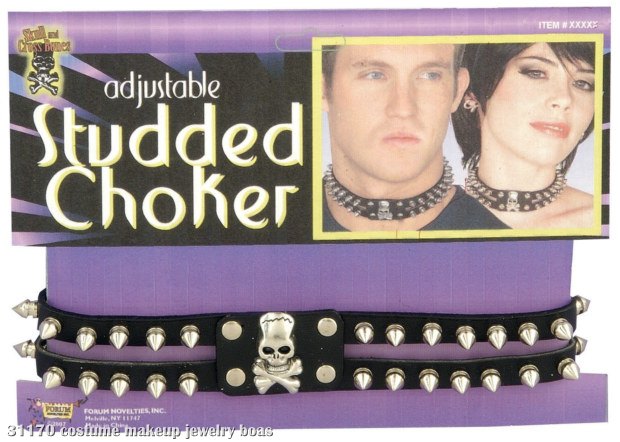 Studded Skull Choker - Click Image to Close