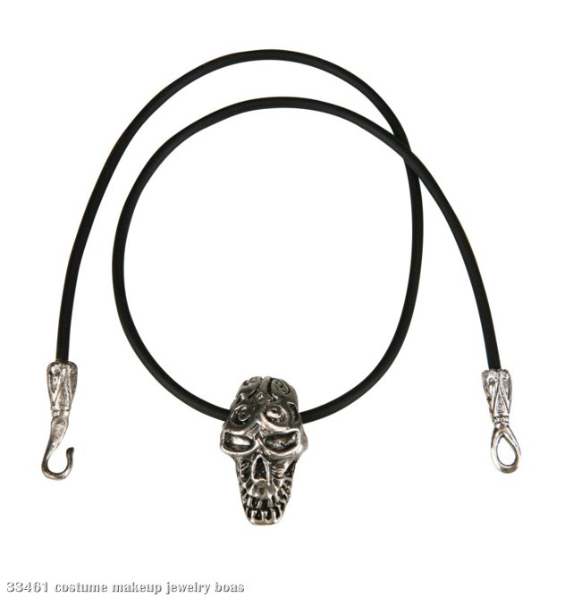 Corded Skull Necklace - Click Image to Close