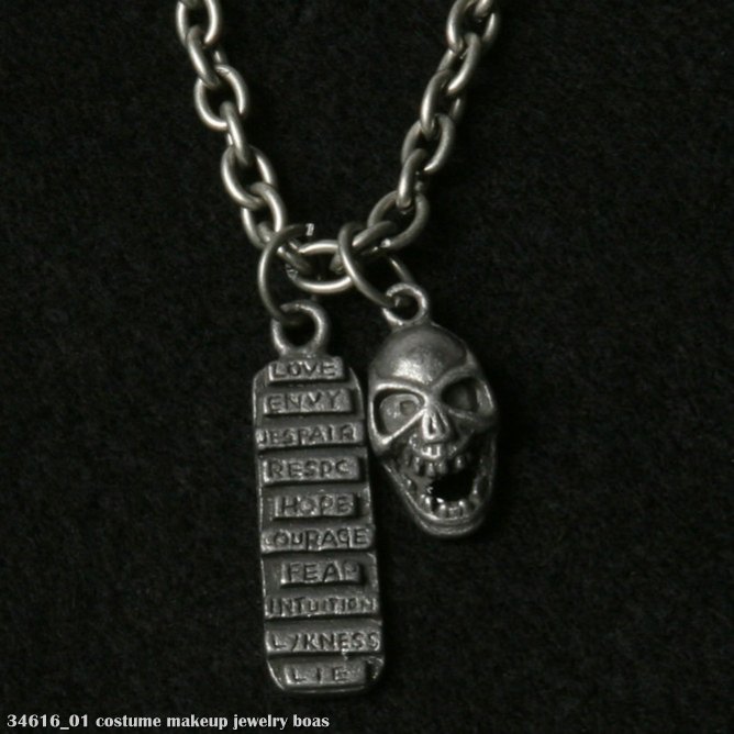 Skull and Dog Tag Necklace