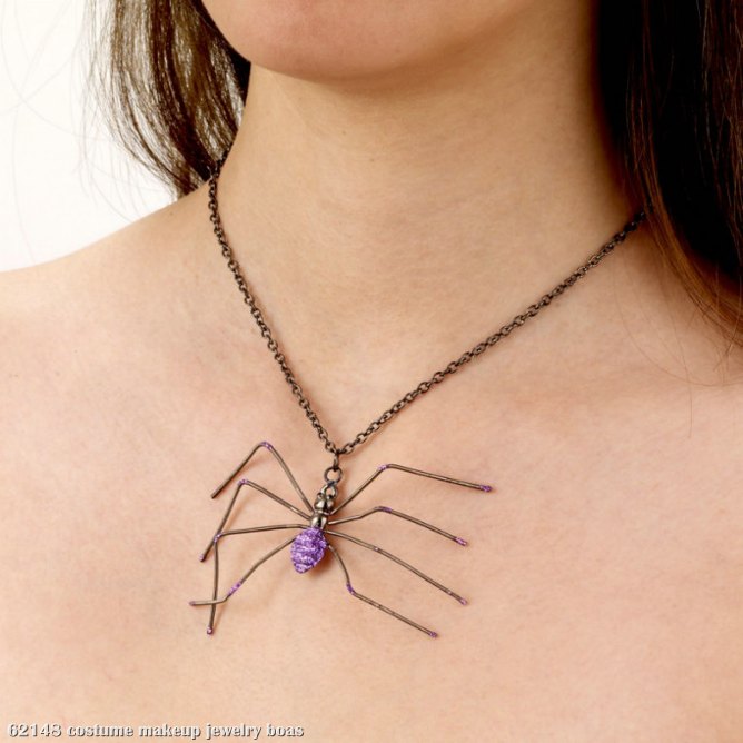 Spider Necklace (Purple) - Click Image to Close