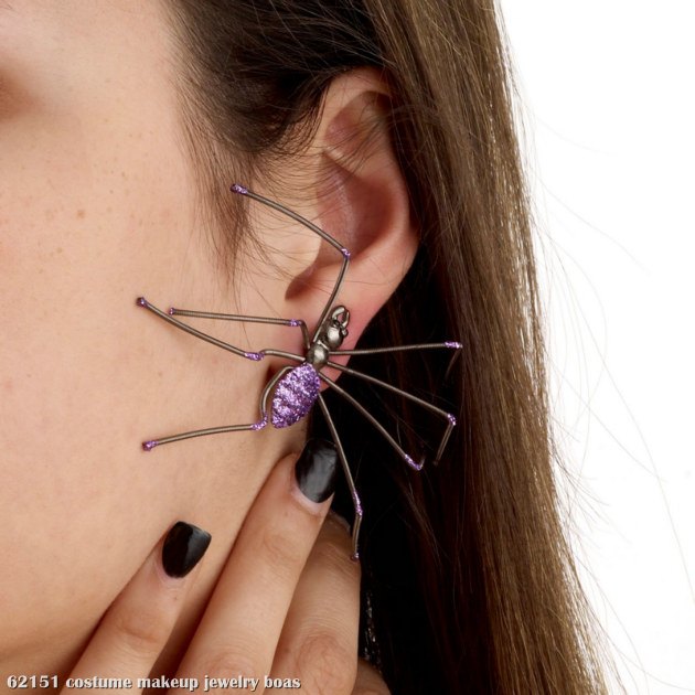 Spider Earrings (Purple) - Click Image to Close