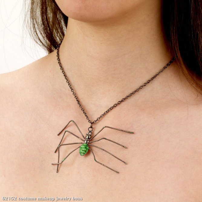 Spider Necklace (Green) - Click Image to Close