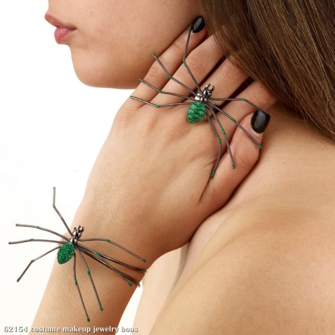 Spider Ring/Bracelet (Green) - Click Image to Close