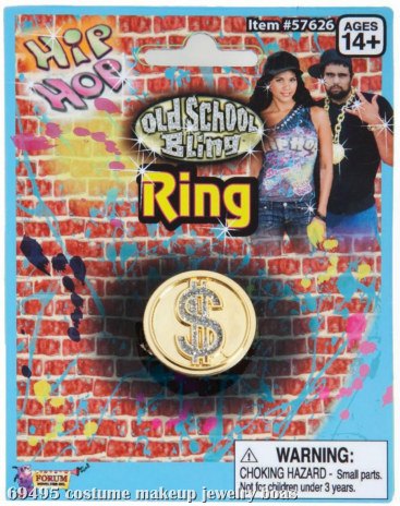 Hip Hop Dollar Sign Ring - Click Image to Close