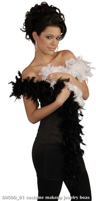 Black & White Adult Feather Boa - Click Image to Close