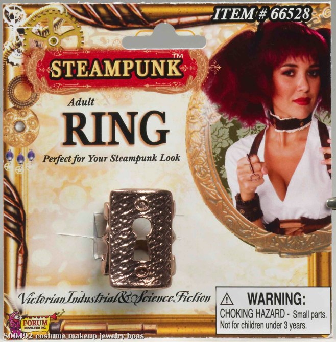 Steampunk Key Hole Ring Adult - Click Image to Close