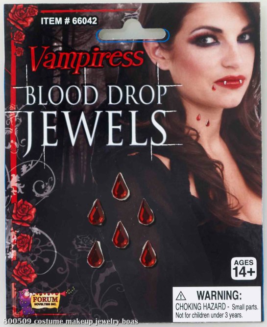 Vampiress Blood Drop Jewel Adult - Click Image to Close