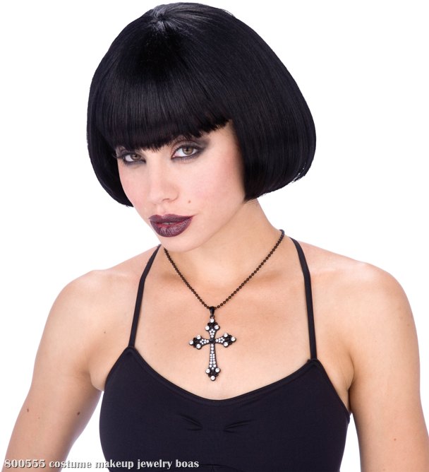 Rhinestone Cross Necklace - Click Image to Close