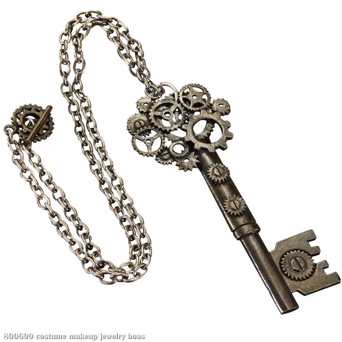 Steampunk Large Key Antique Necklace Adult - Click Image to Close