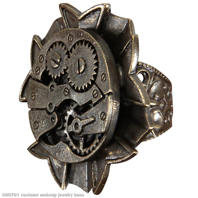 Steampunk Watch Gears Ring Adult - Click Image to Close