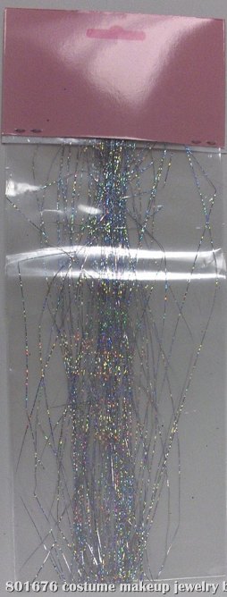 Silver Hologram Shimmer Strands (Adult) - Click Image to Close