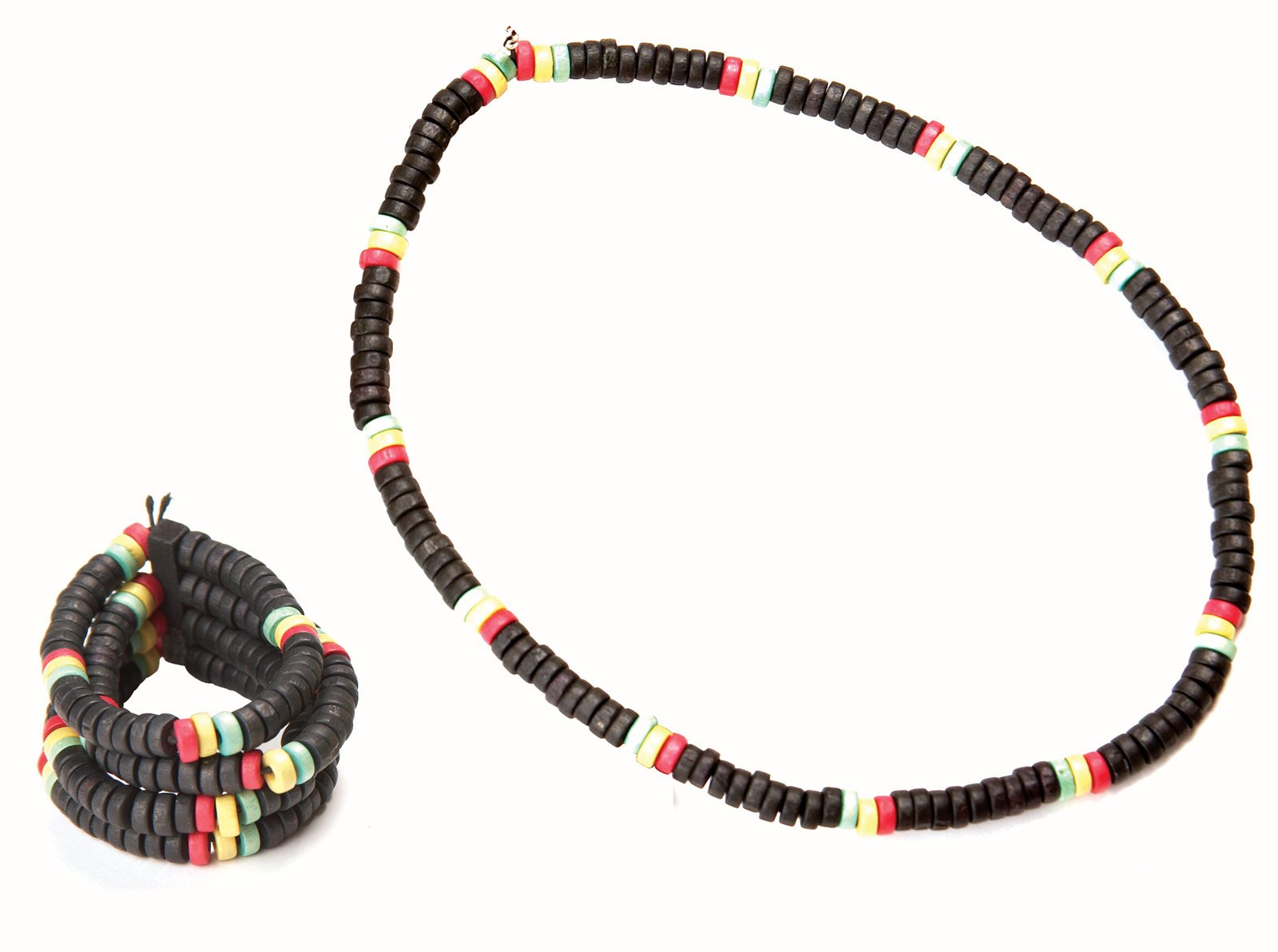 Reggae Necklace and Bracelet Set - Click Image to Close