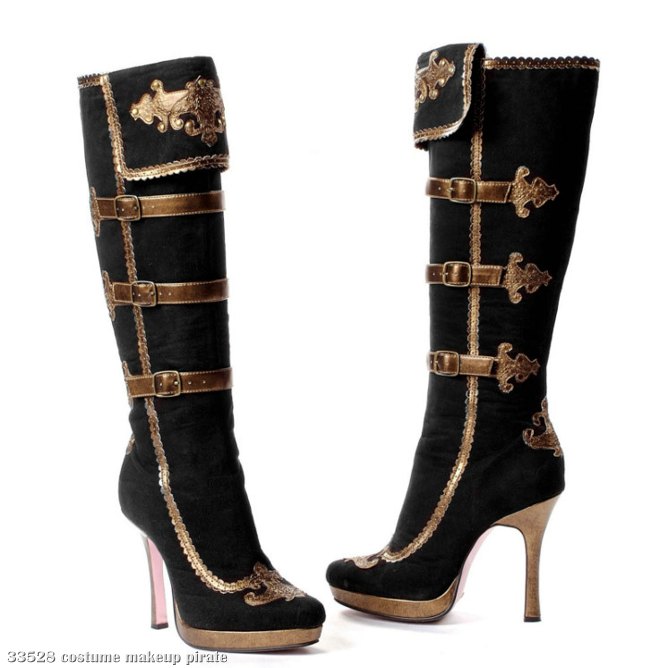 Anna (Black/Gold) Adult Boots - Click Image to Close