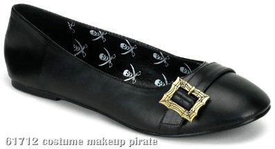 Pirate (Black) Patent Flat Adult Shoes