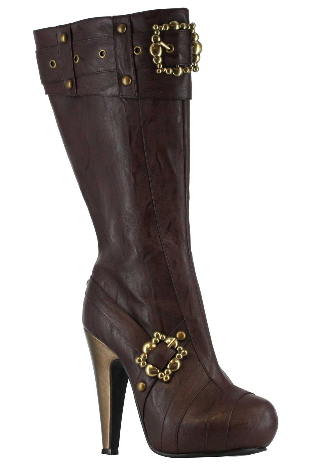 Aubrey Brown Steampunk Adult Boots - Click Image to Close