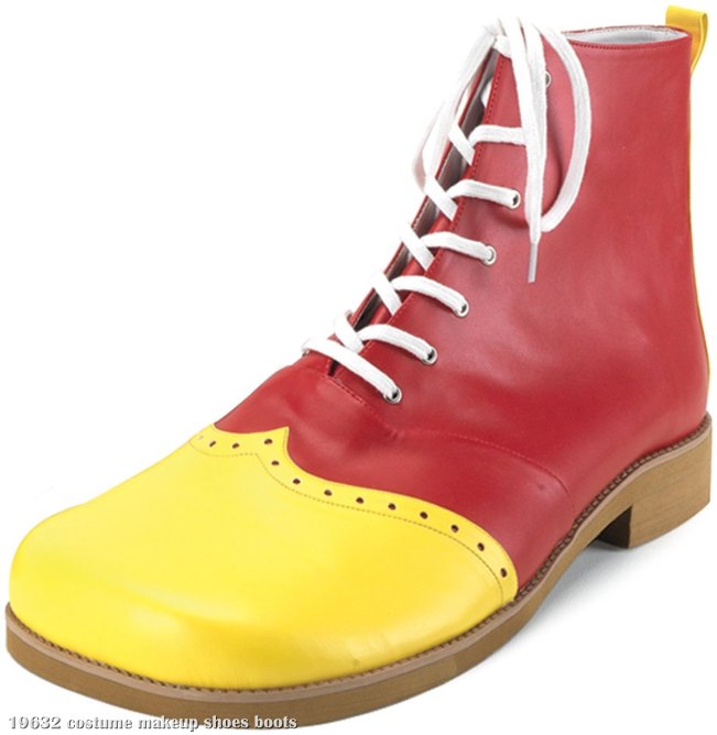 Wing Tip Clown (Red/Yellow) Adult Shoes - Click Image to Close