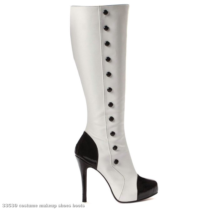 Buttons (Black/White) Adult Boots - Click Image to Close