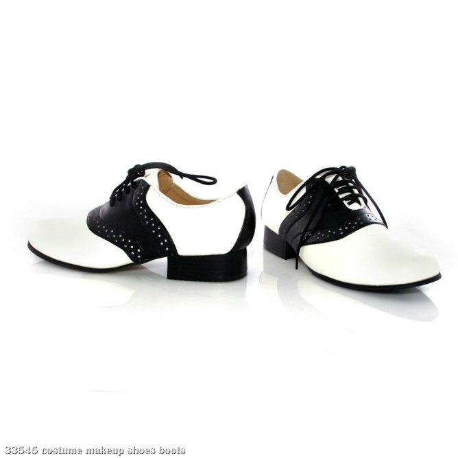 Saddle (Black/White) Adult Shoes - Click Image to Close