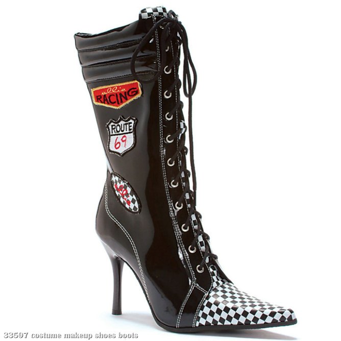 Racer (Black/White) Adult Boots - Click Image to Close