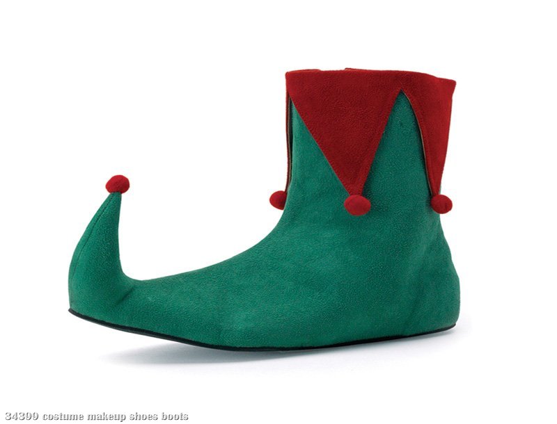 Elf (Green/Red) Adult Shoes - Click Image to Close