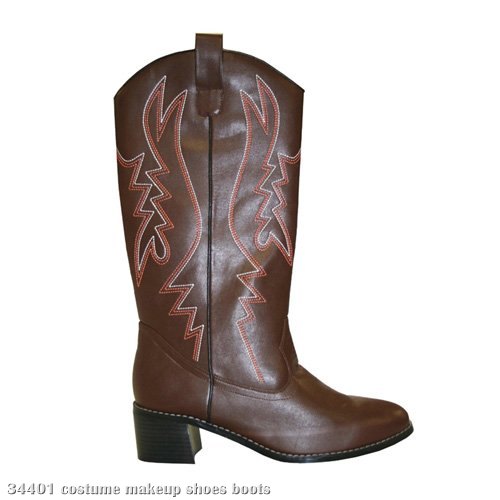 Cowboy (Brown) Adult Boots - Click Image to Close