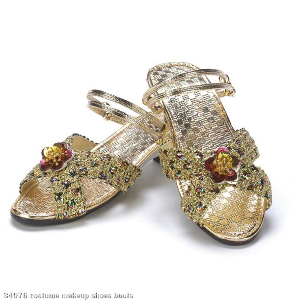 Gold Jewel Slippers Child - Click Image to Close