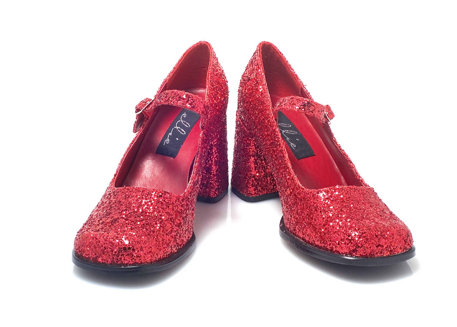 Patent Mary-Jane (Red Glitter) Adult Shoes - Click Image to Close