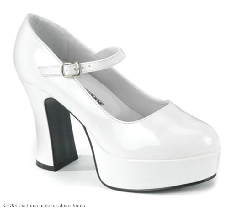 Mary Jane (White) Adult Shoes - Wide Width