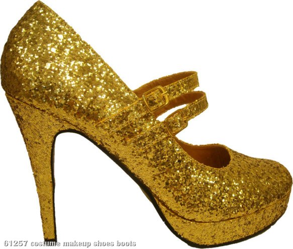 Gold Glitter Jane Adult Shoes