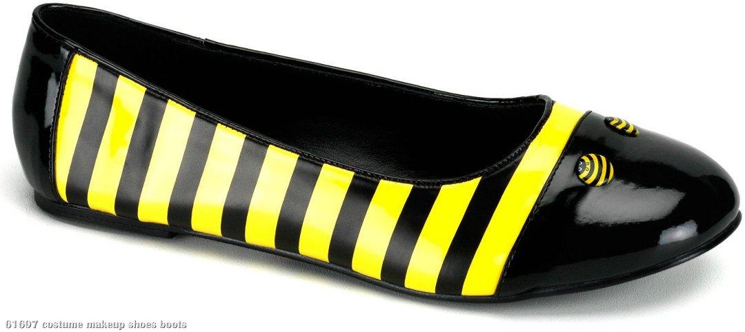 Bee (Black Patent) Flat Adult Shoes - Click Image to Close